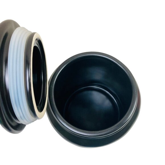 Rae Dunn "Happy Howloween" Black Ceramic Canister Cookie Jar Halloween Decor - Picture 2 of 6